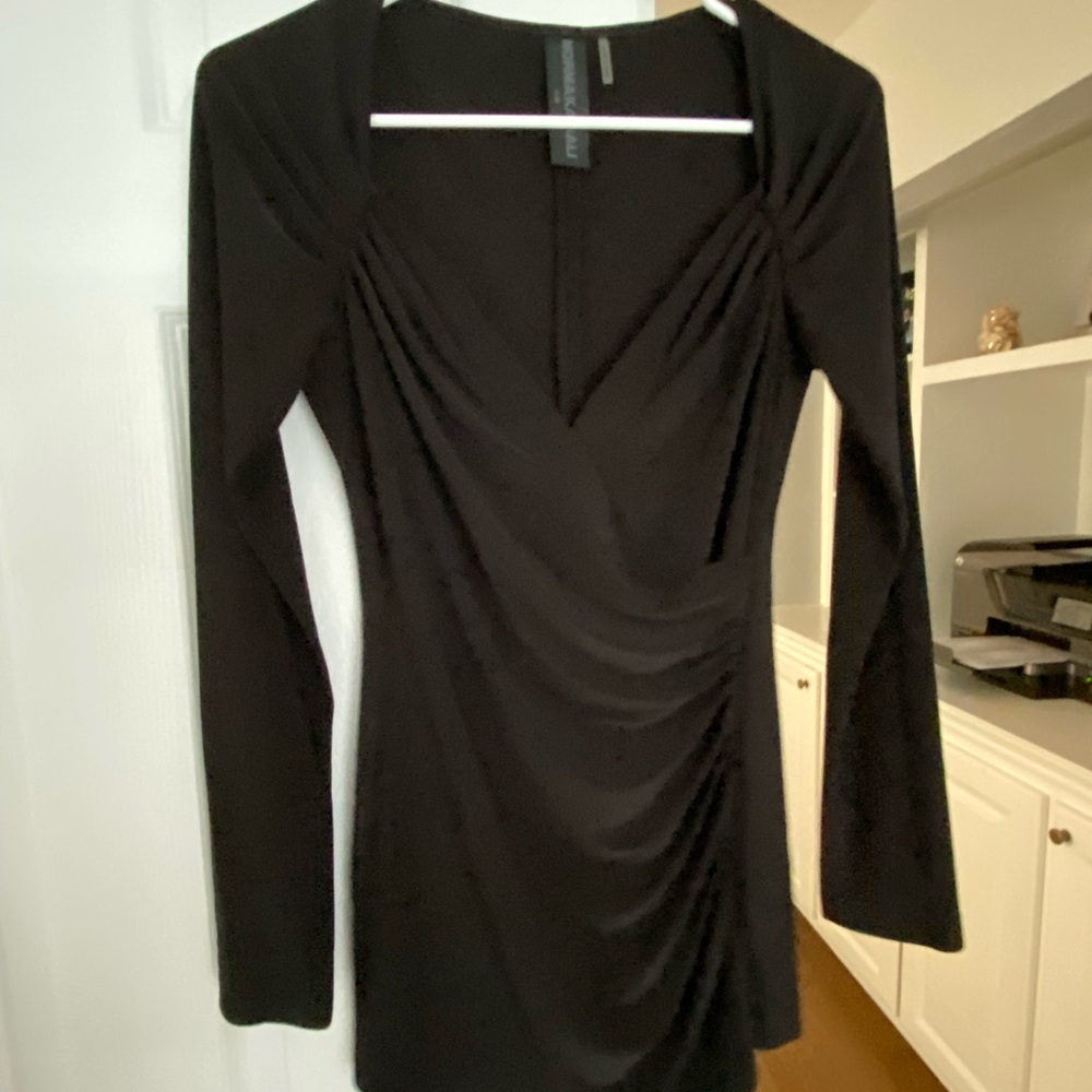 Mock wrap front jersey top
